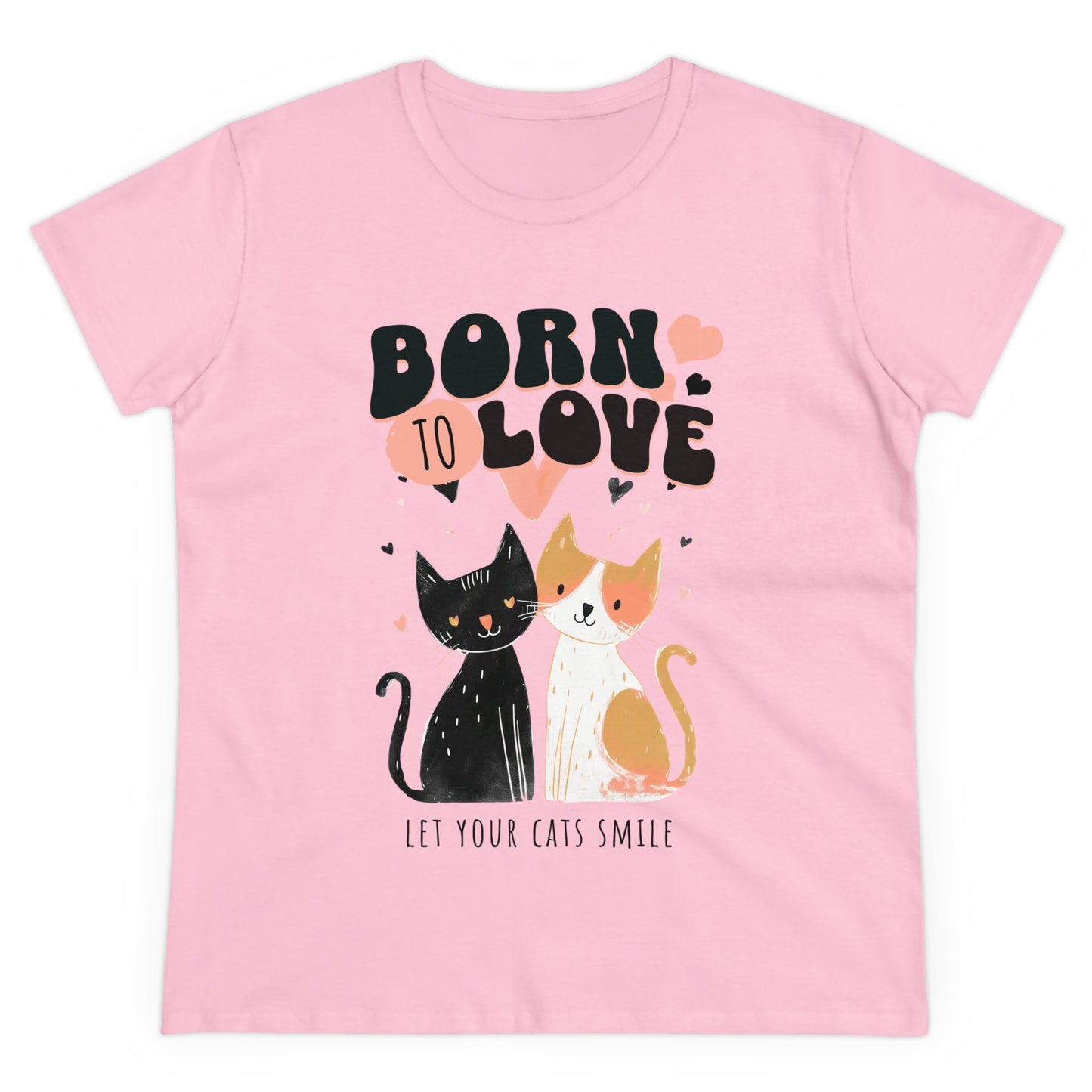 Born to love Women's Midweight Cotton Tee - Perfect for pet cat overs