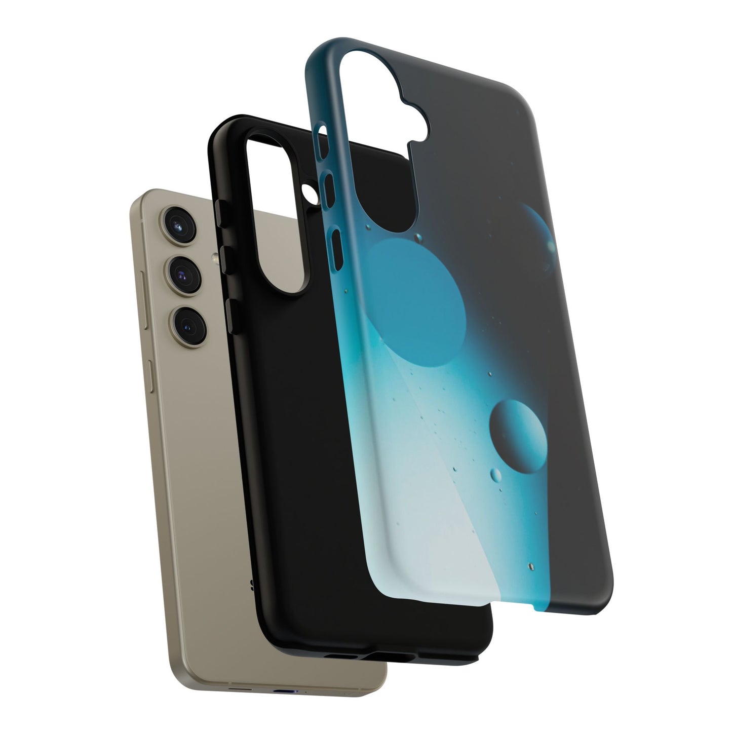 Samsung S24 series Tough Phone Cases - Blue bubbles