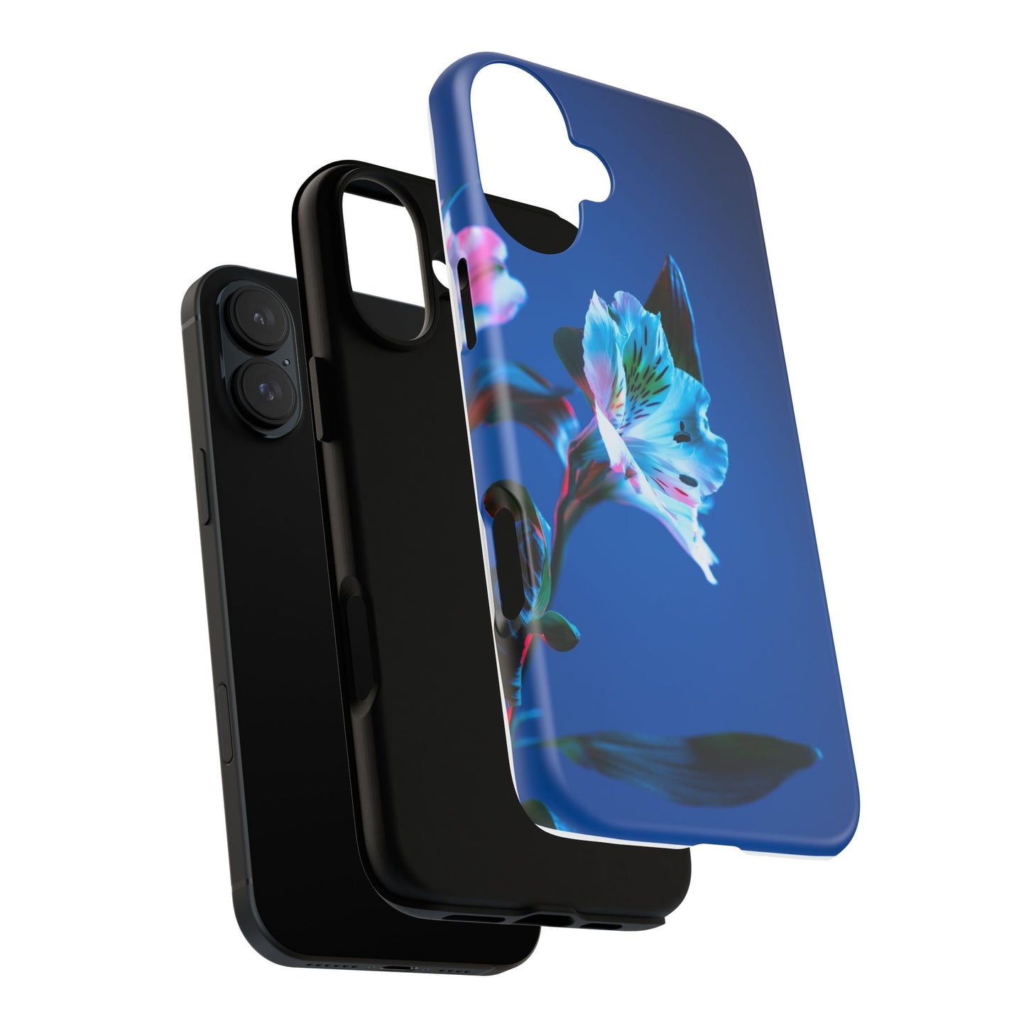 iPhone 16 series phone Case - Tough Cases blue orchid flower