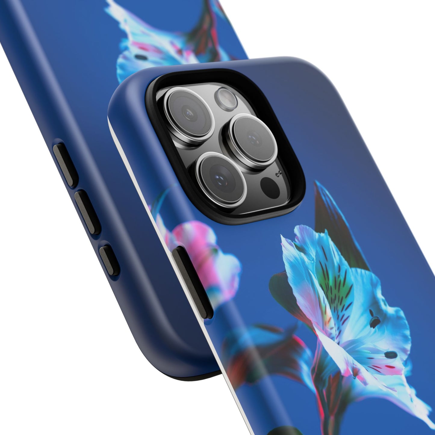 iPhone 16 series phone Case - Tough Cases blue orchid flower