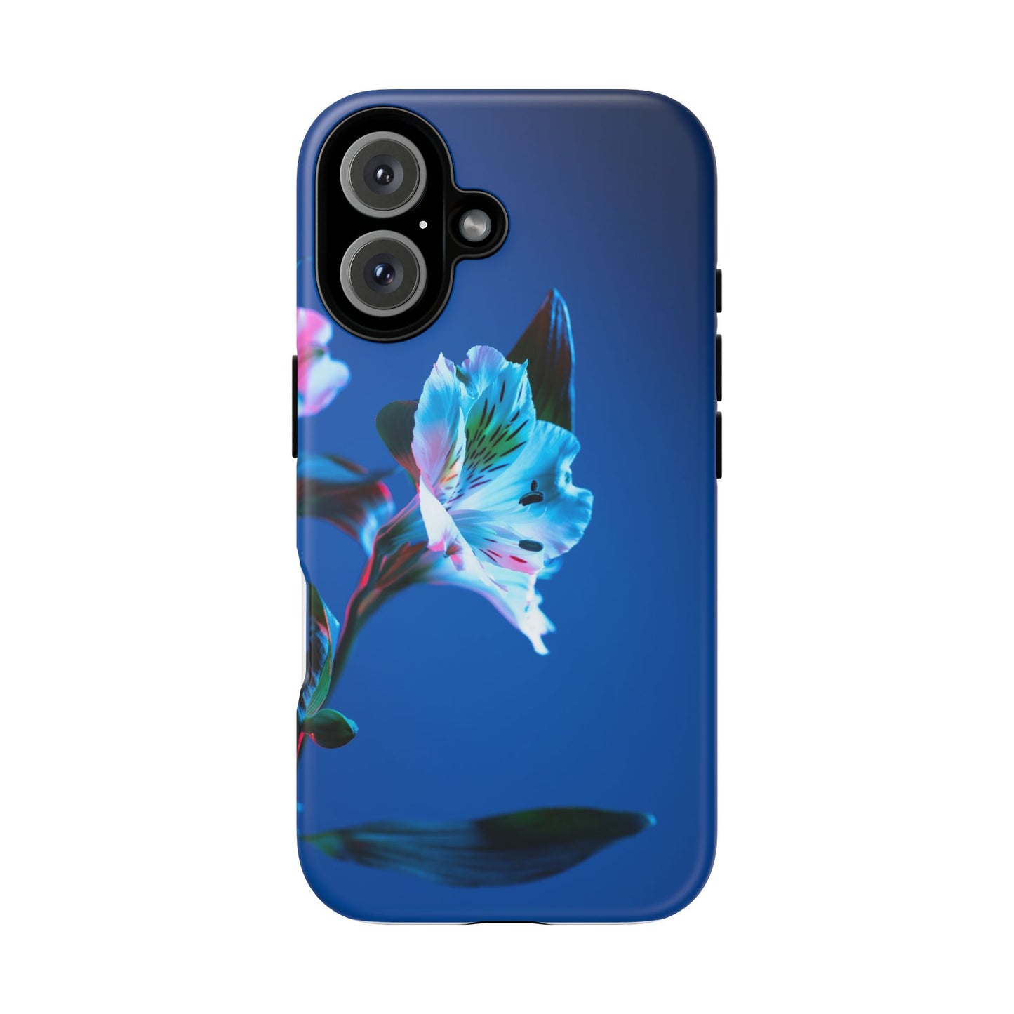 iPhone 16 series phone Case - Tough Cases blue orchid flower
