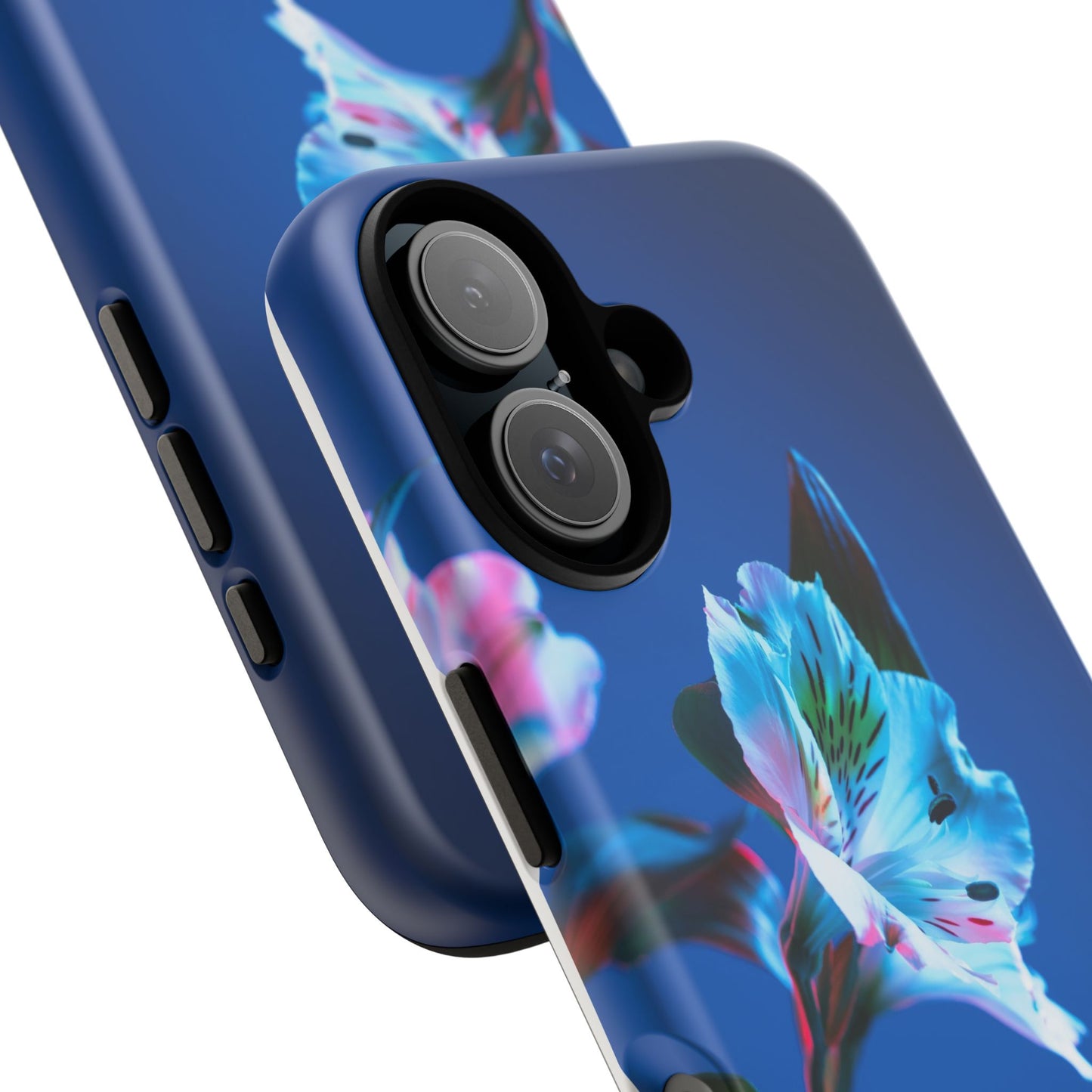 iPhone 16 series phone Case - Tough Cases blue orchid flower