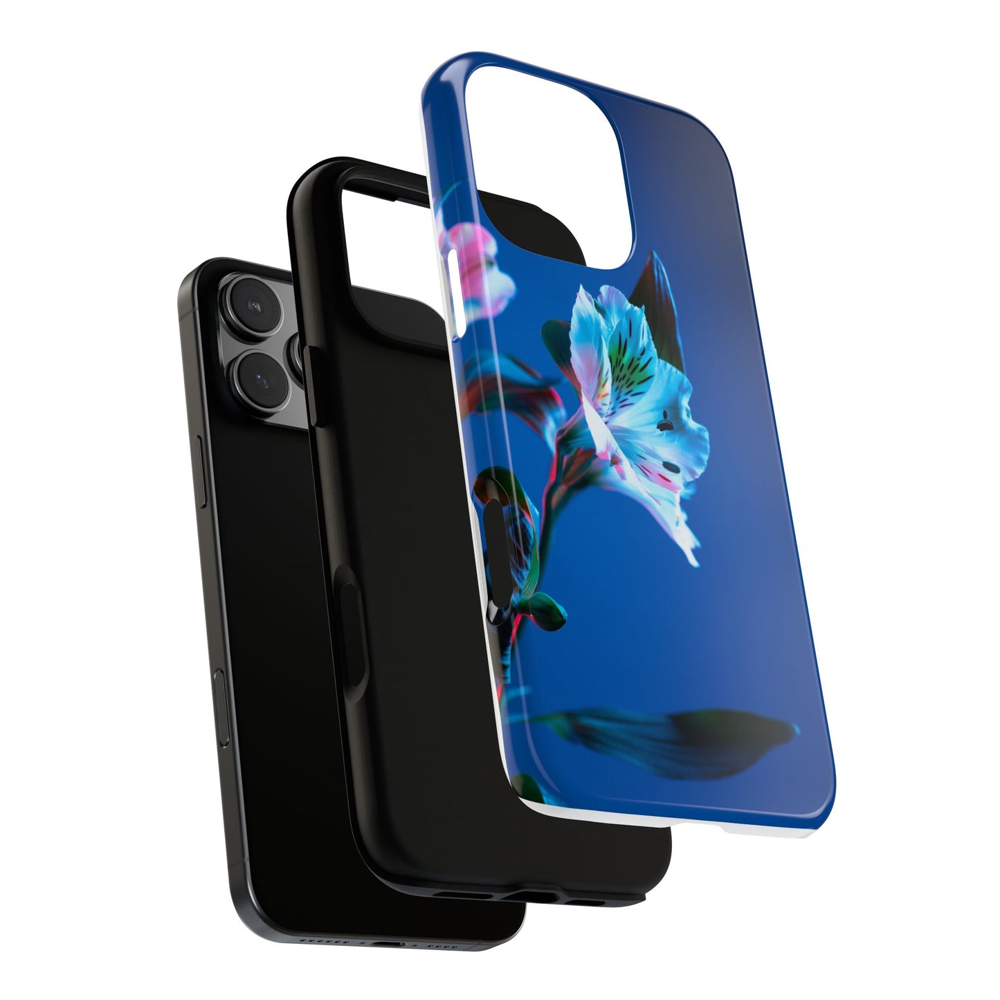iPhone 16 series phone Case - Tough Cases blue orchid flower