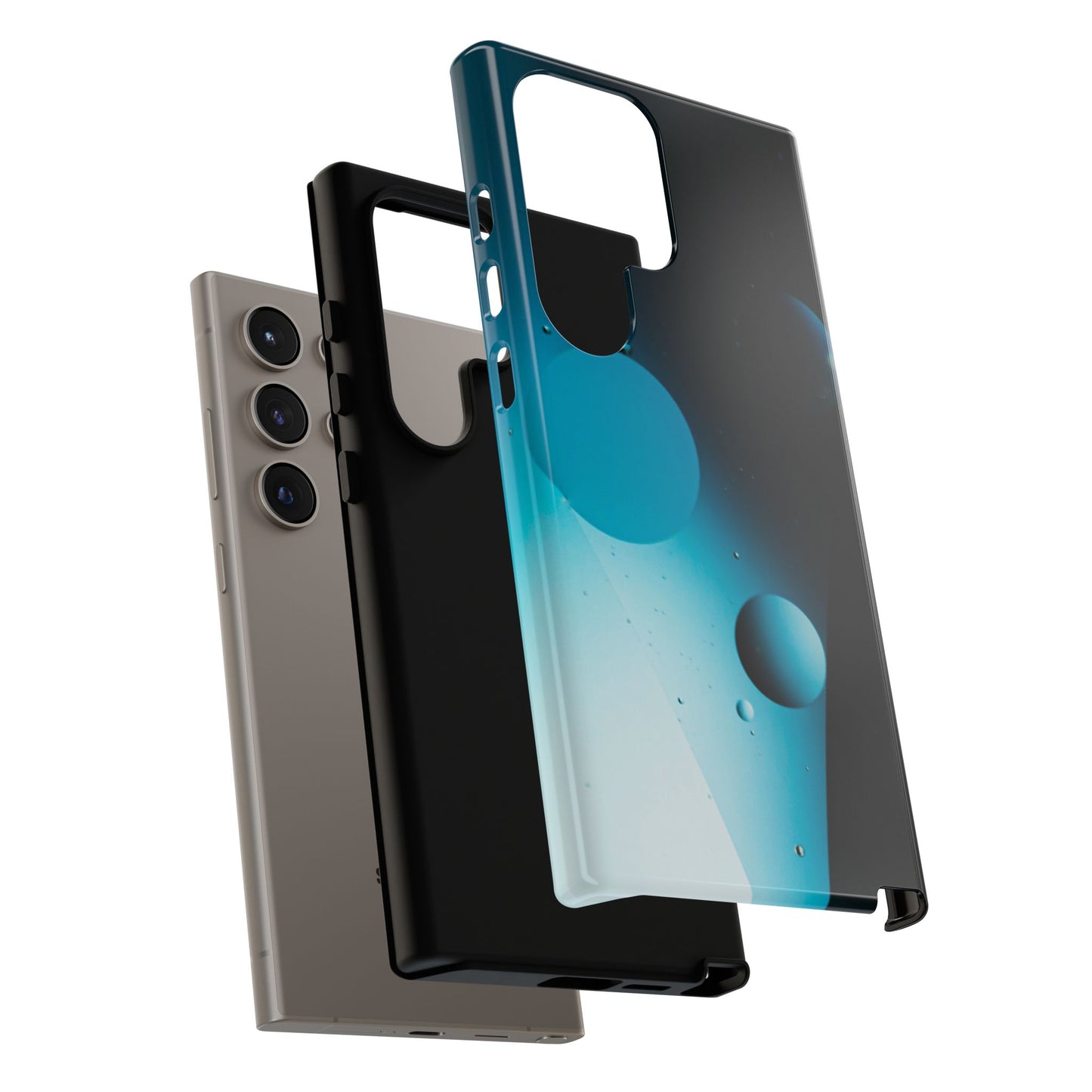 Samsung S24 series Tough Phone Cases - Blue bubbles