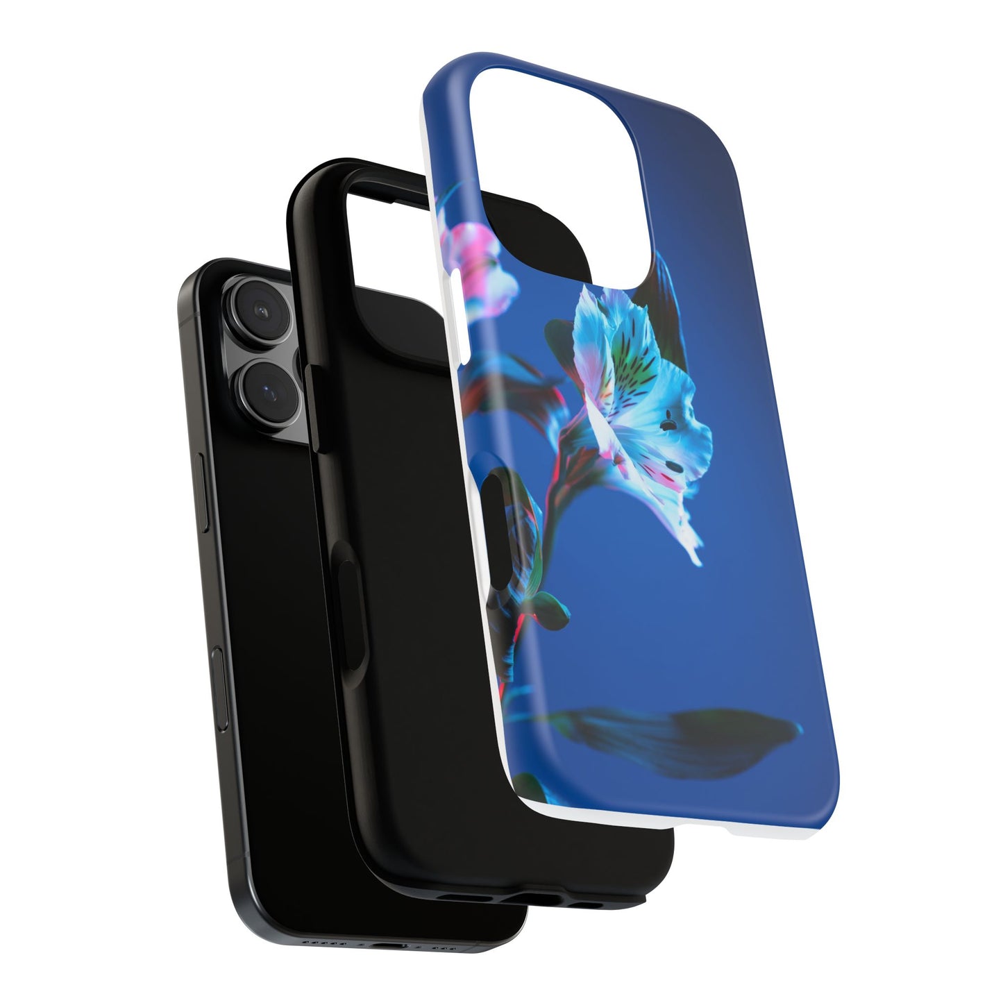 iPhone 16 series phone Case - Tough Cases blue orchid flower