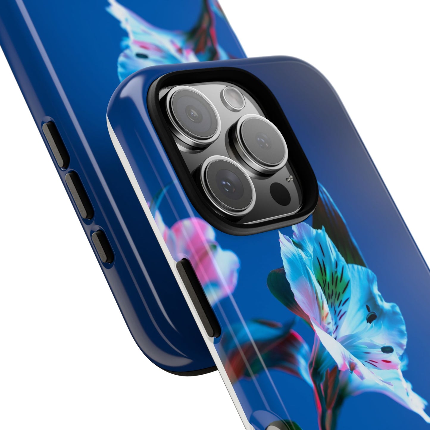 iPhone 16 series phone Case - Tough Cases blue orchid flower