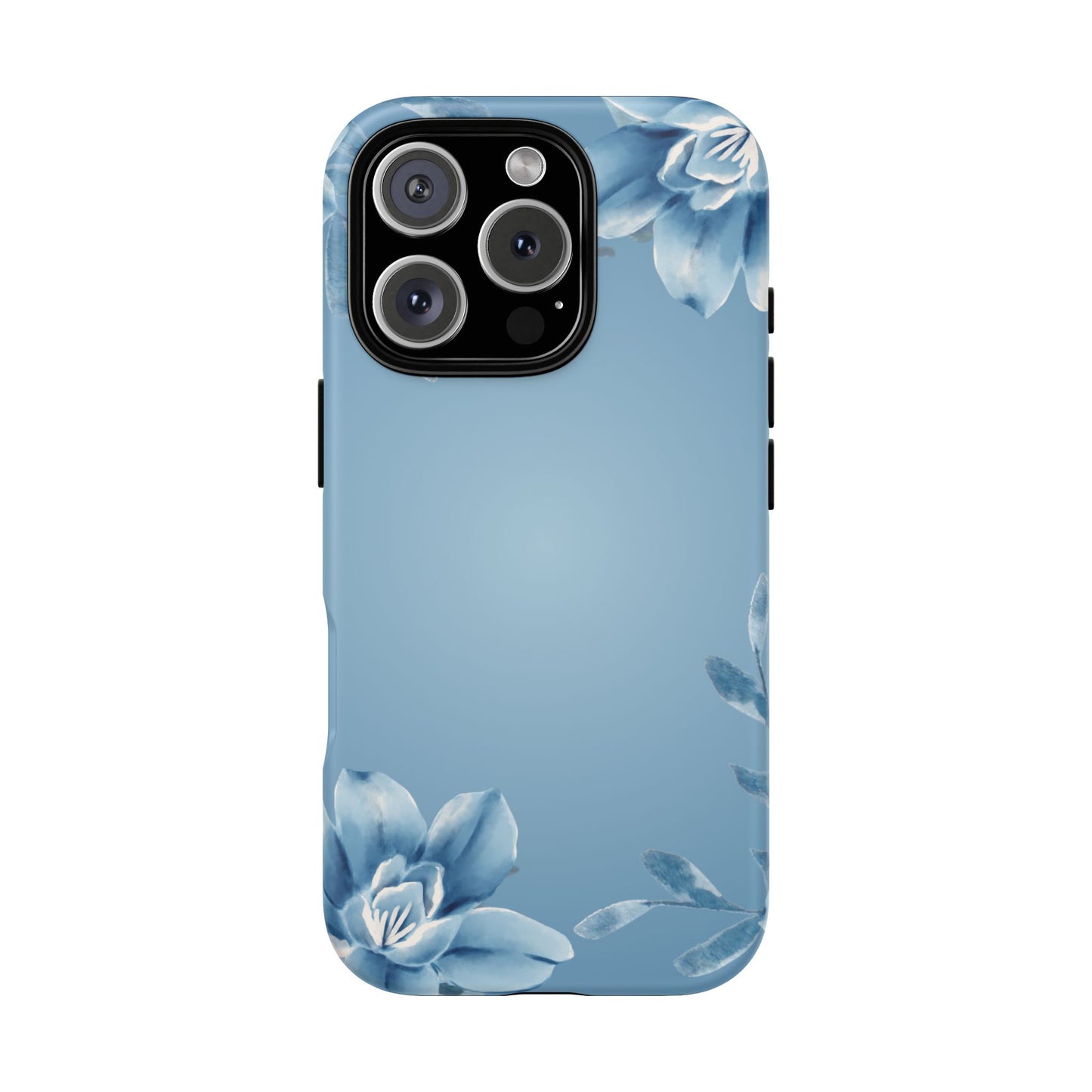 iPhone 16 series phone Case - Tough Cases with Stunning blue floral Design