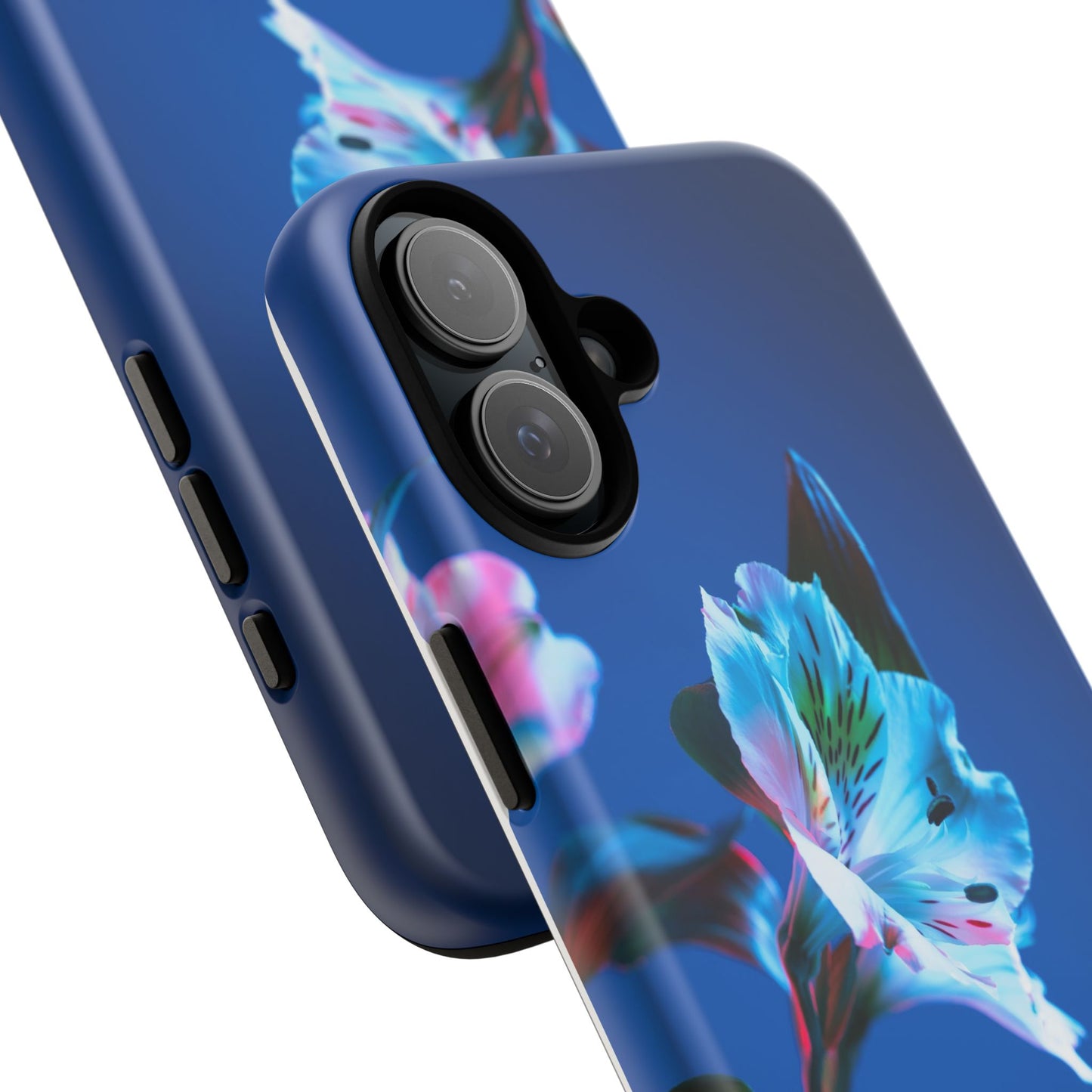 iPhone 16 series phone Case - Tough Cases blue orchid flower