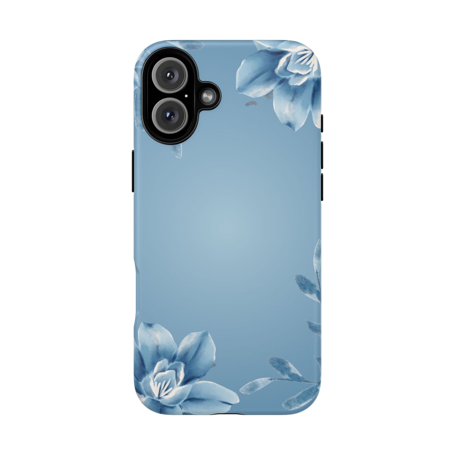 iPhone 16 series phone Case - Tough Cases with Stunning blue floral Design