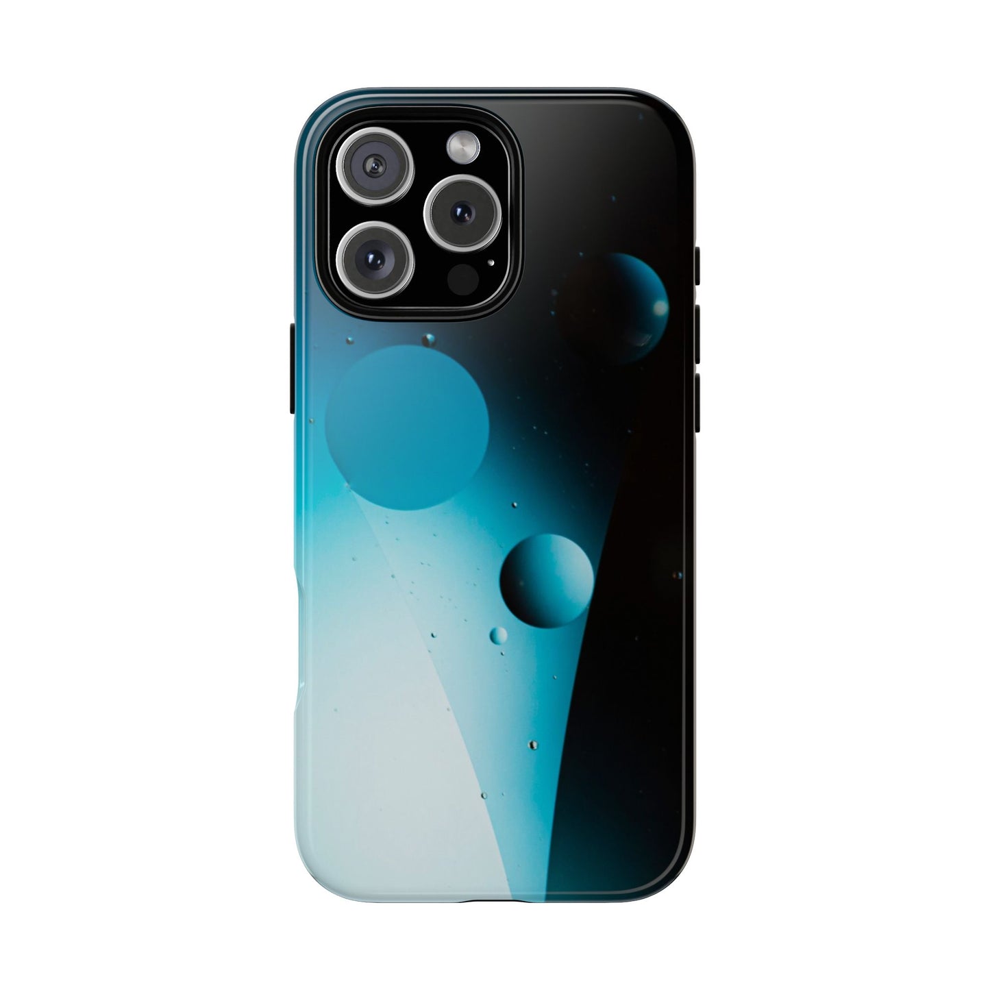 iPhone 16 series Tough phone Case - blue bubbles