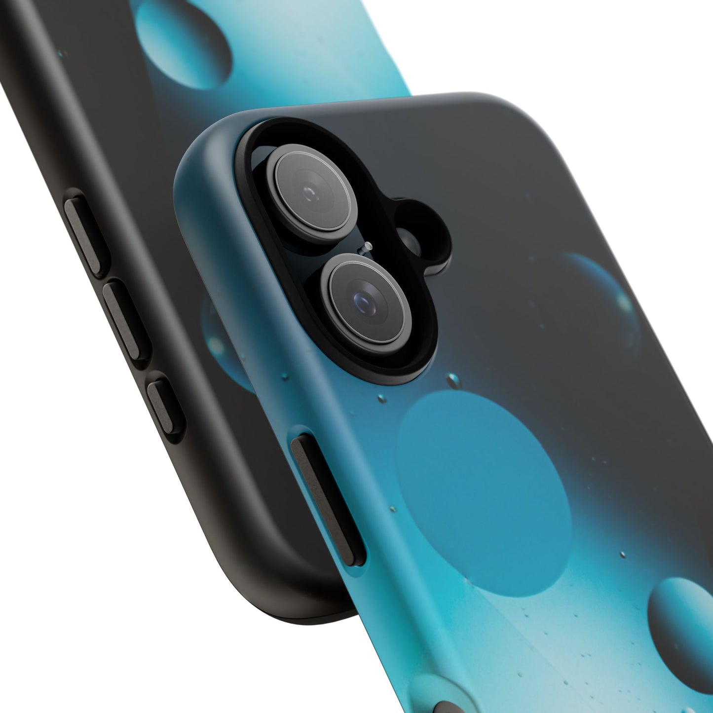 iPhone 16 series Tough phone Case - blue bubbles