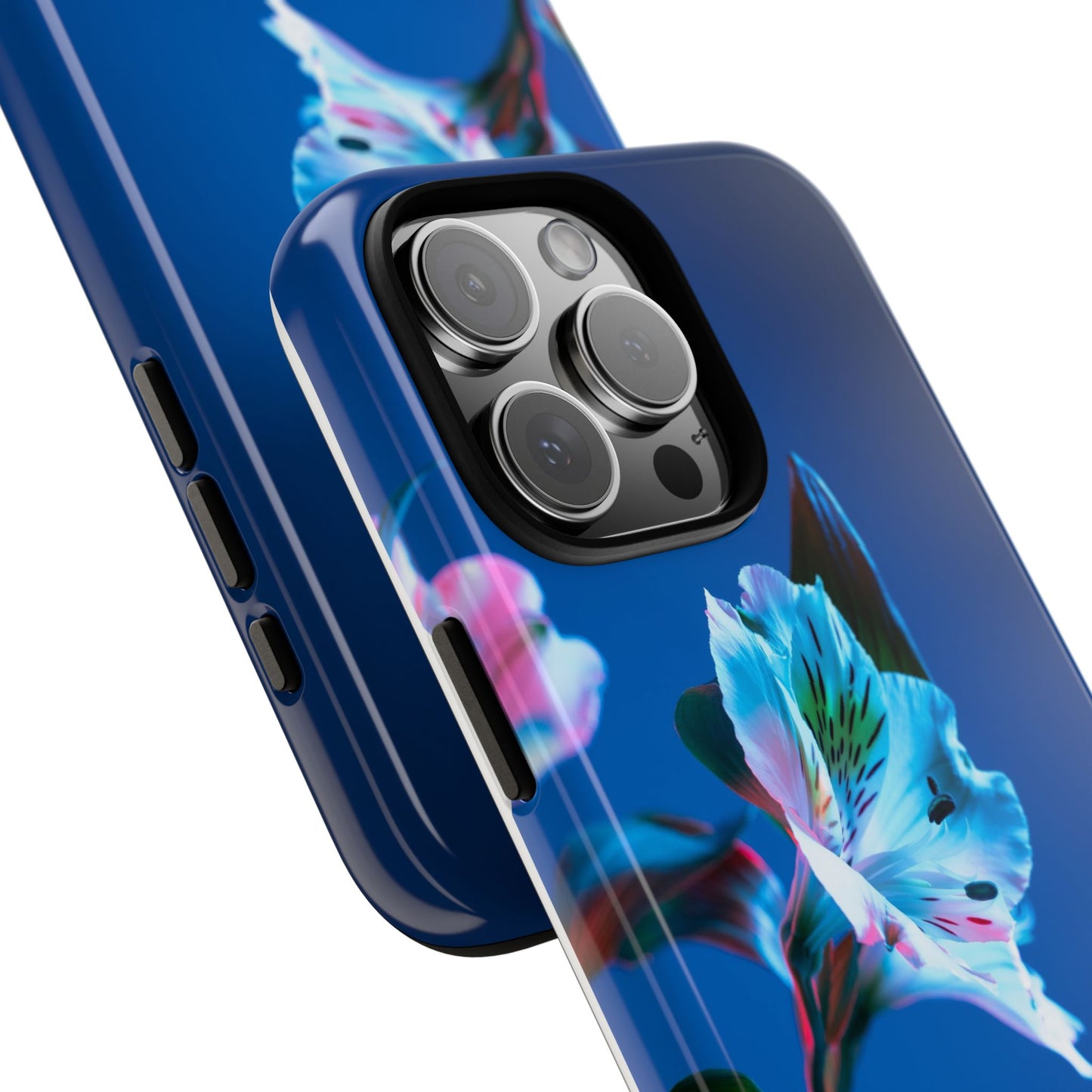 iPhone 16 series phone Case - Tough Cases blue orchid flower