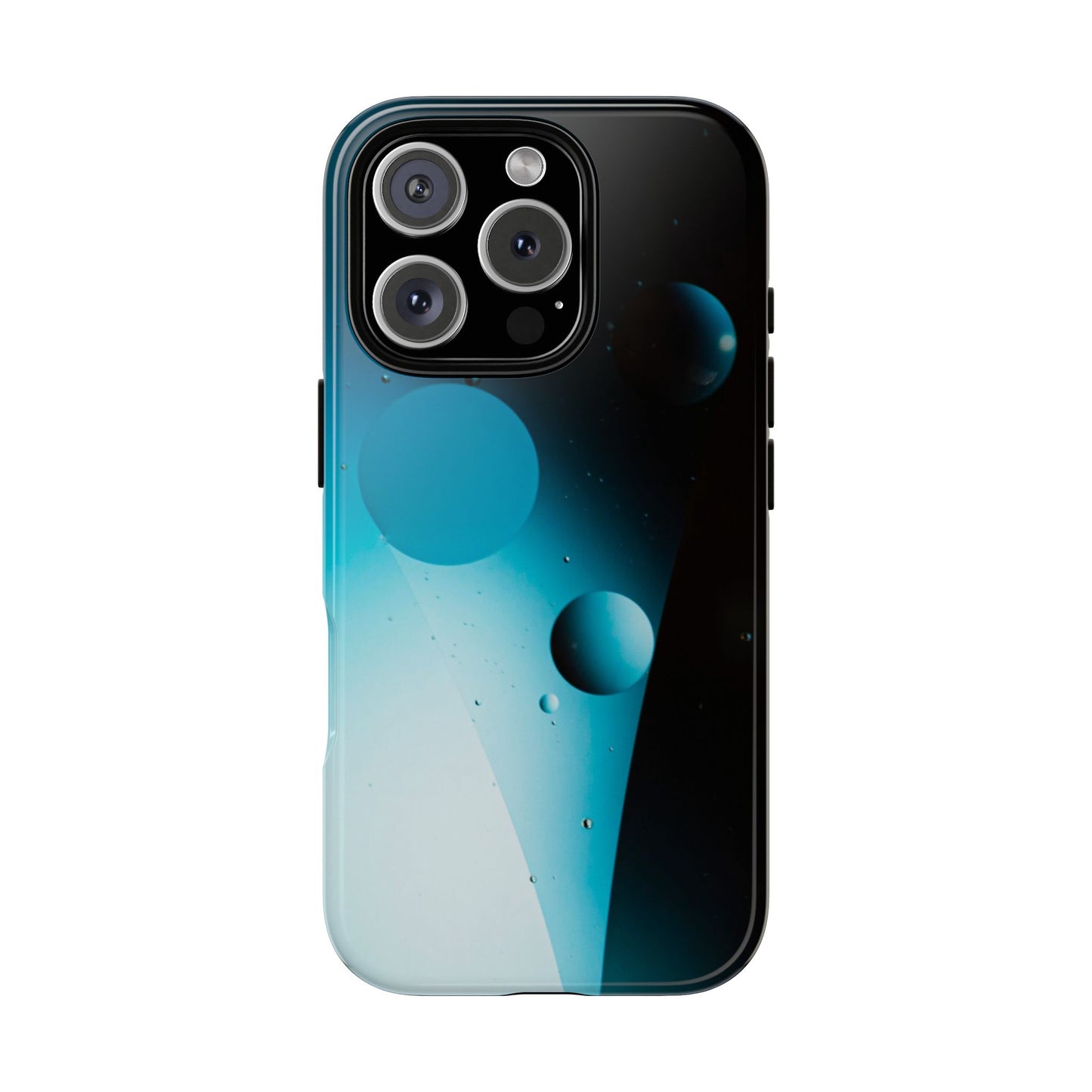 iPhone 16 series Tough phone Case - blue bubbles