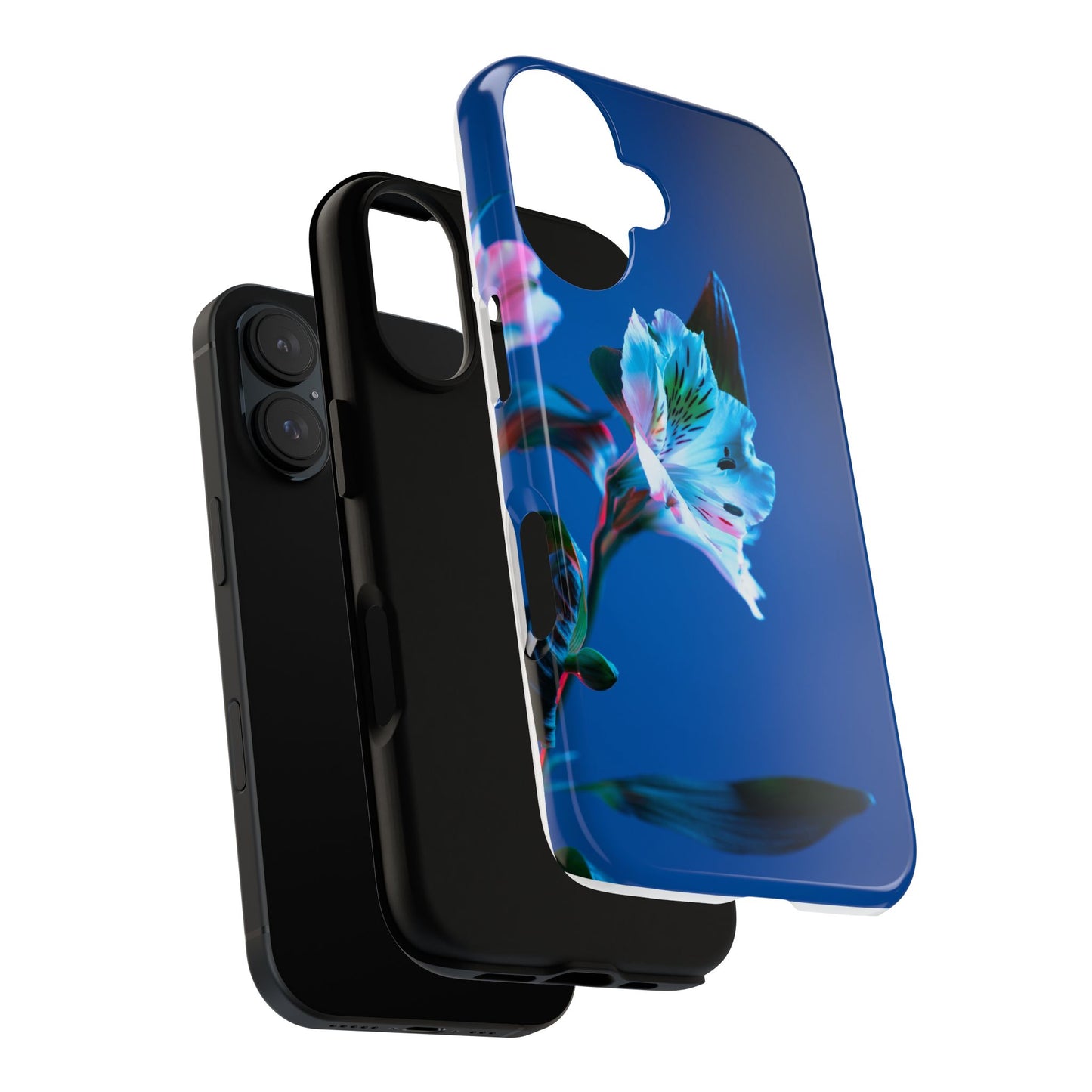 iPhone 16 series phone Case - Tough Cases blue orchid flower