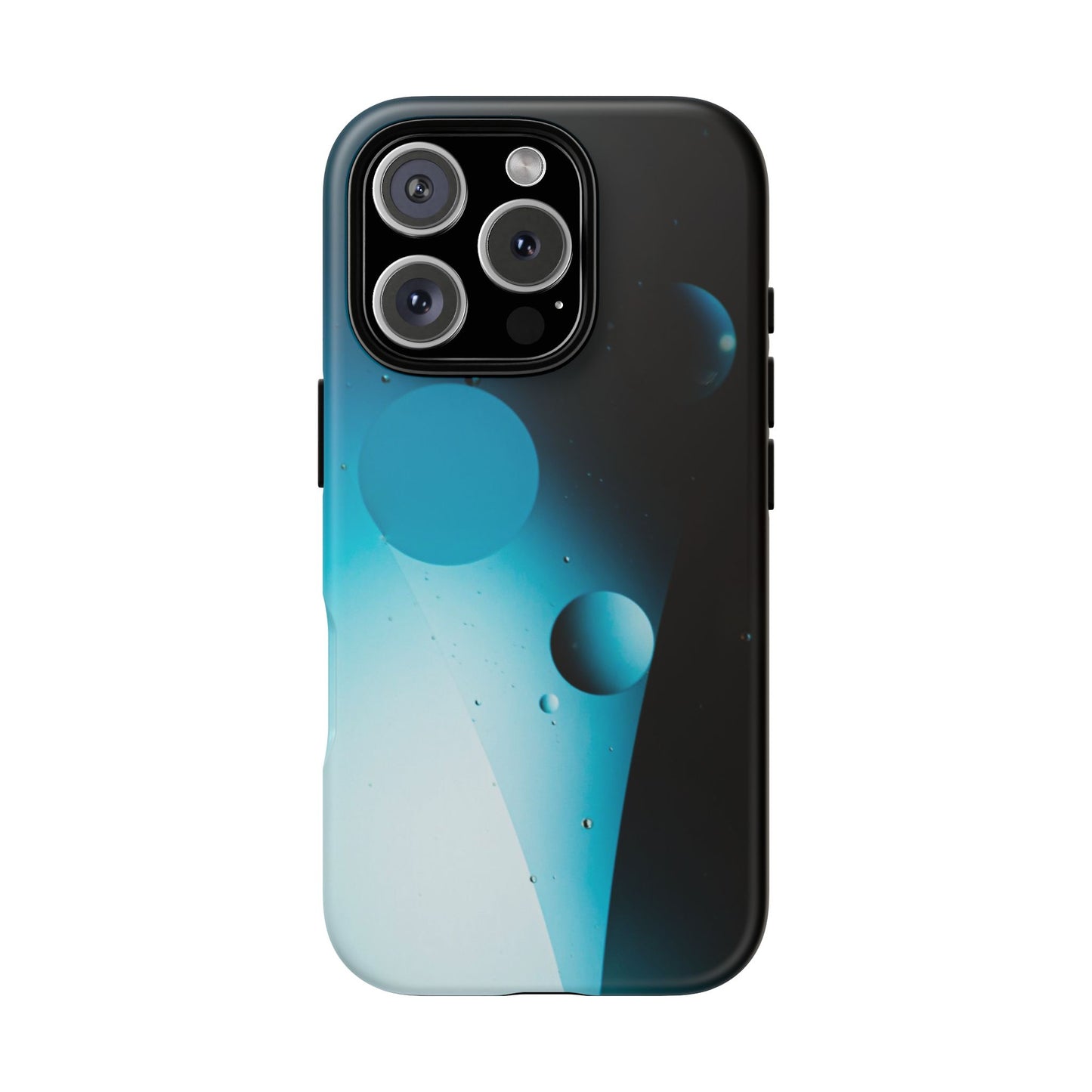iPhone 16 series Tough phone Case - blue bubbles