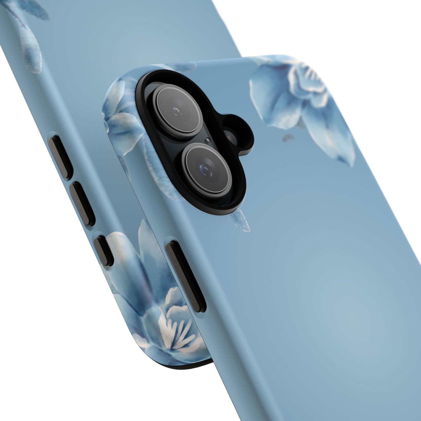 iPhone 16 series phone Case - Tough Cases with Stunning blue floral Design