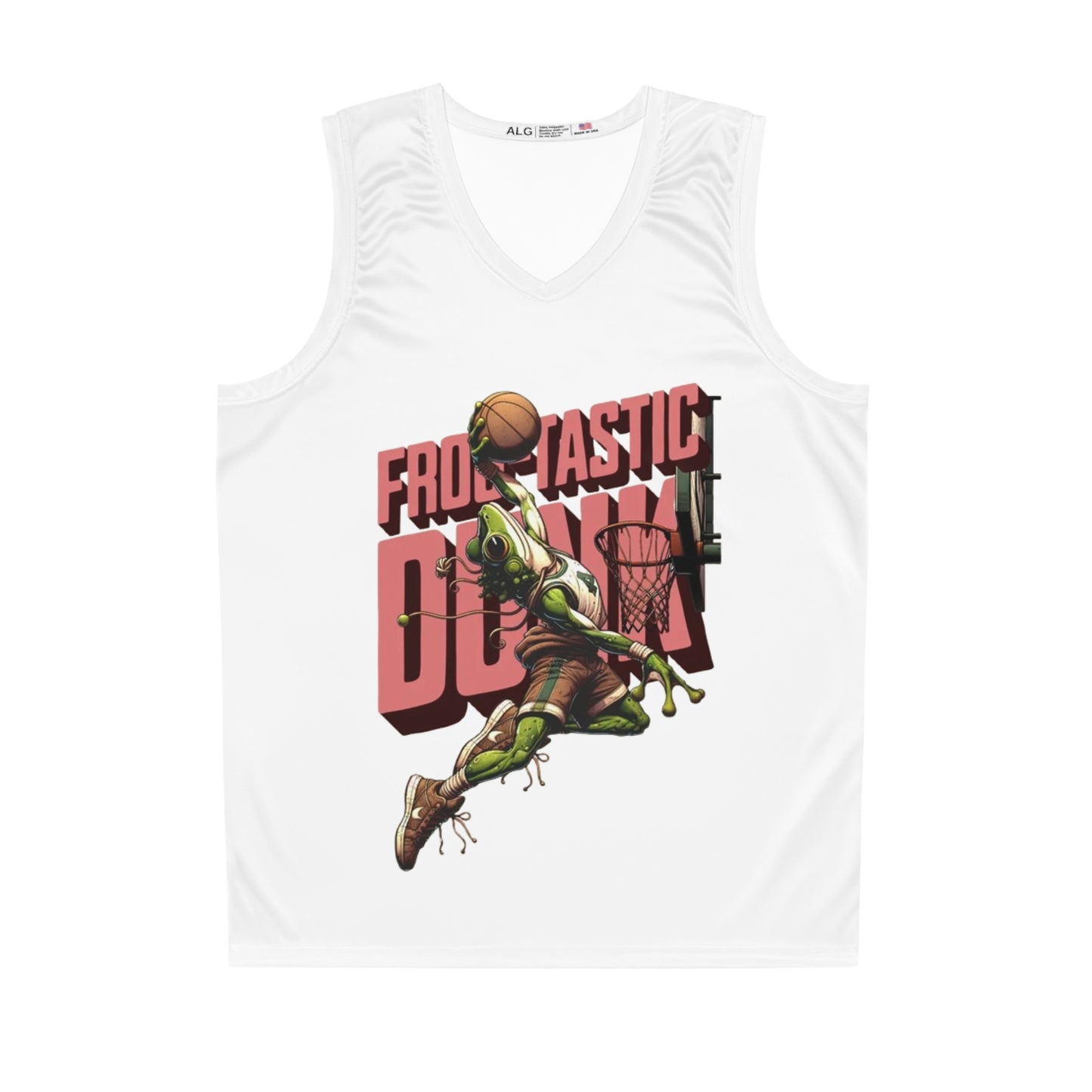 Ribbit Dunk Basketball White Jersey - Men's Fun Sportswear