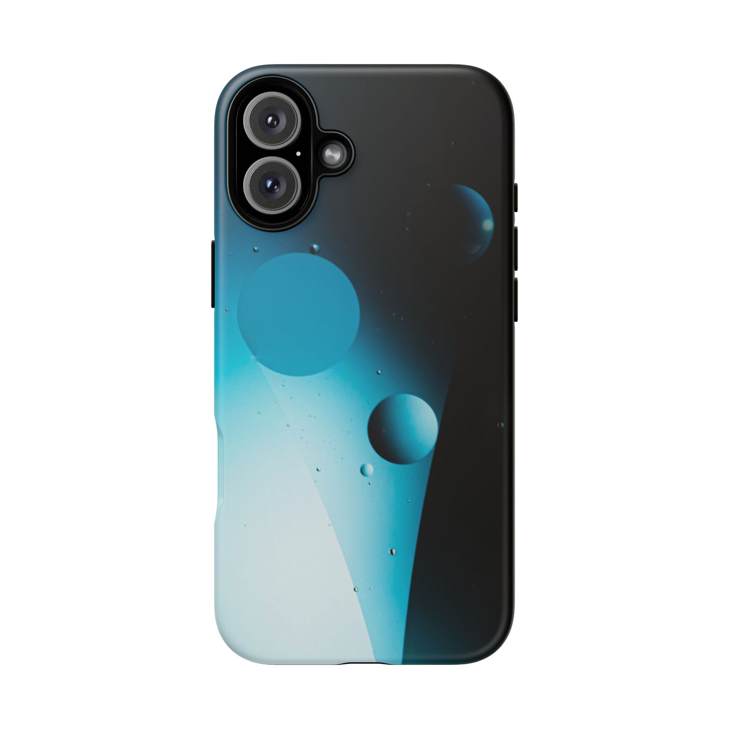 iPhone 16 series Tough phone Case - blue bubbles