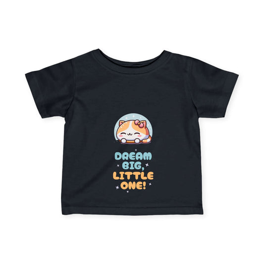 Printed  infant jersey New York A black infant fine jersey tee with a graphic of an elephant and the text 'DREAM big, LITTLE one!'