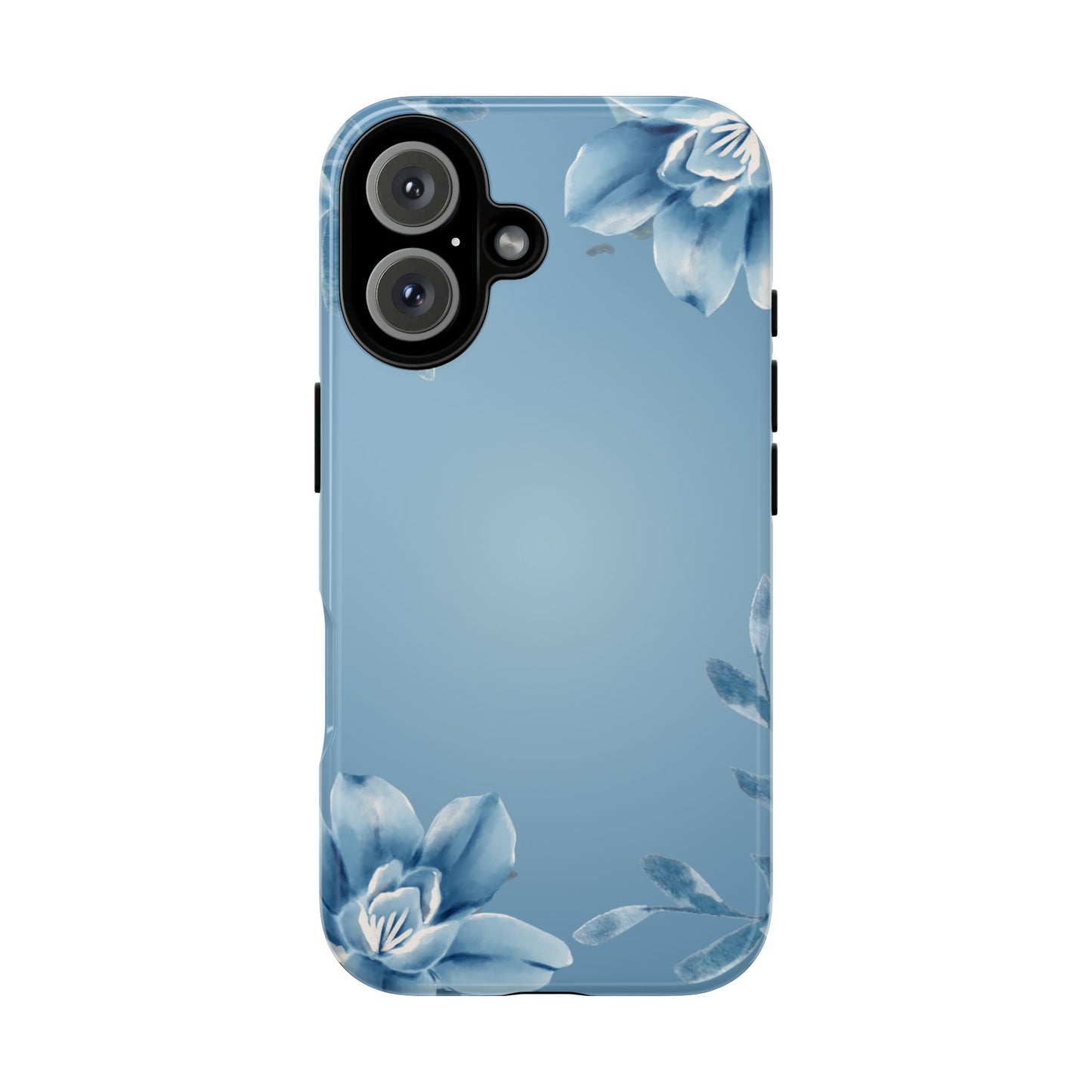 iPhone 16 series phone Case - Tough Cases with Stunning blue floral Design