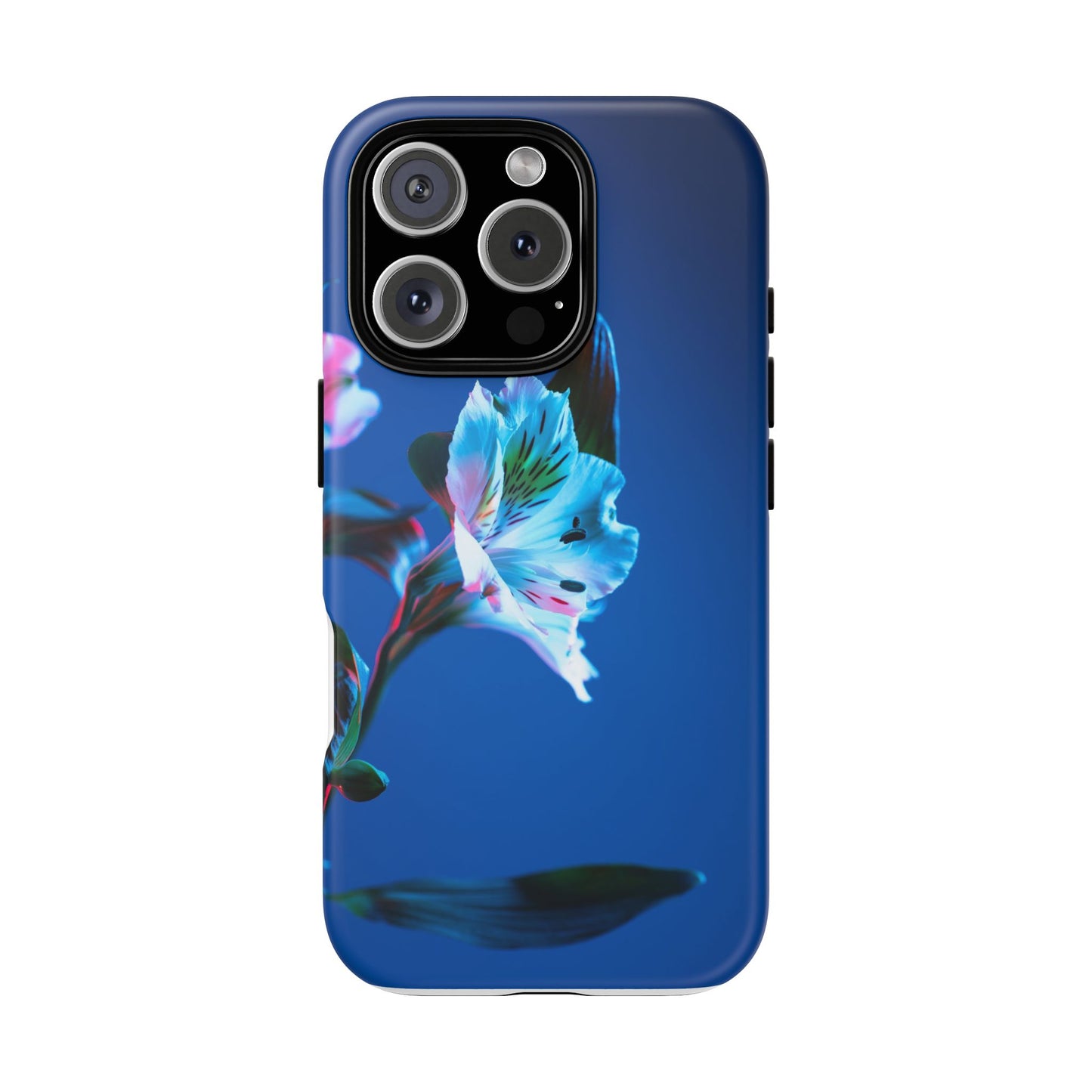 iPhone 16 series phone Case - Tough Cases blue orchid flower