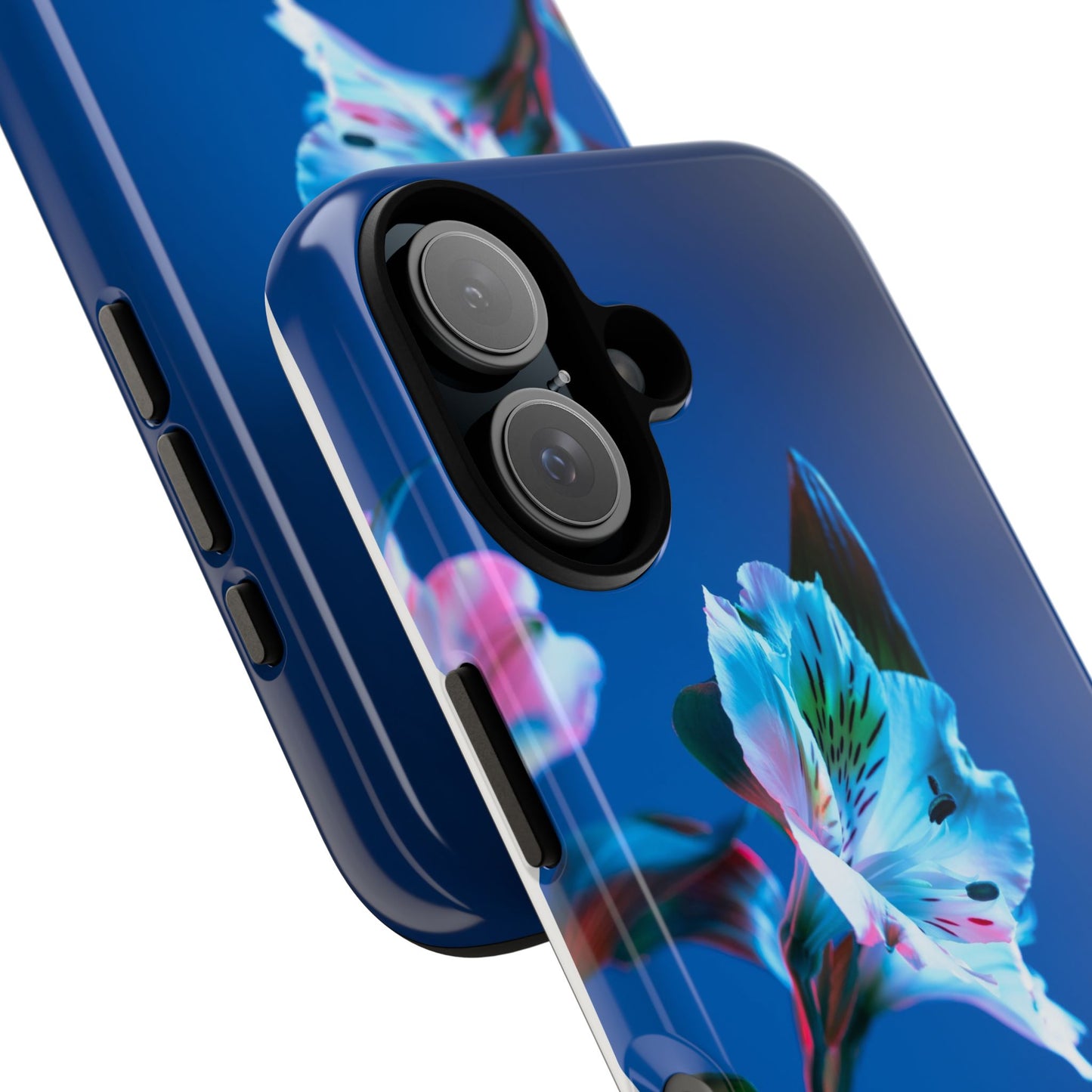 iPhone 16 series phone Case - Tough Cases blue orchid flower