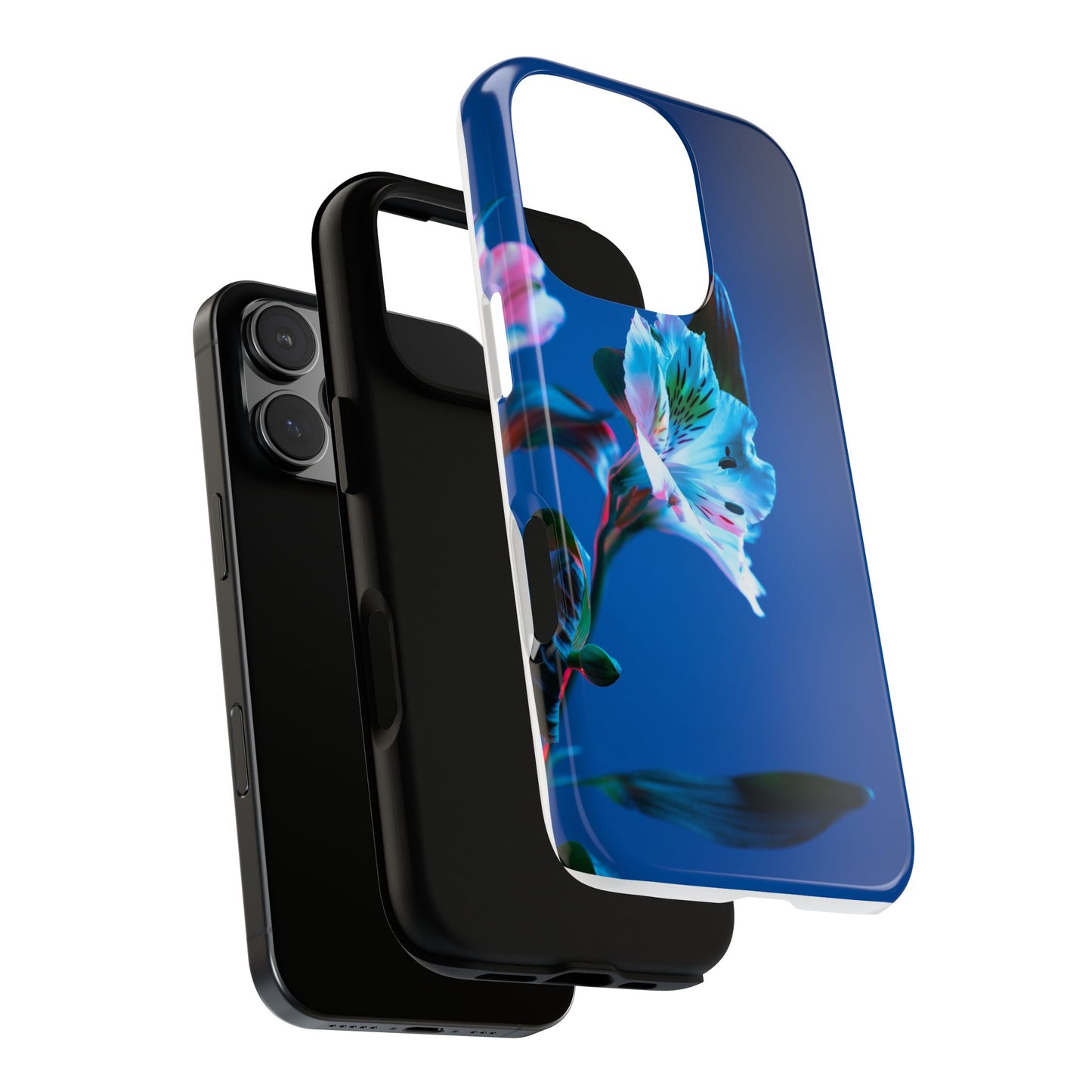 iPhone 16 series phone Case - Tough Cases blue orchid flower