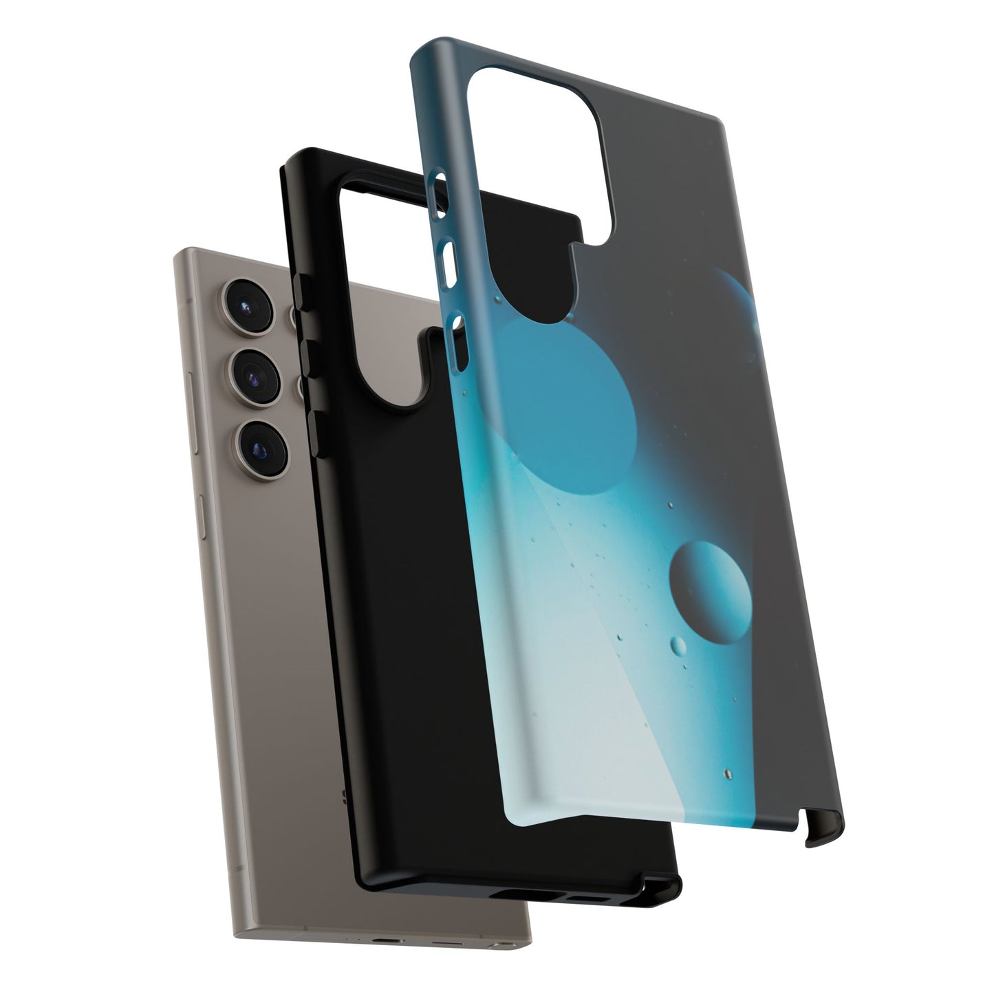 Samsung S24 series Tough Phone Cases - Blue bubbles