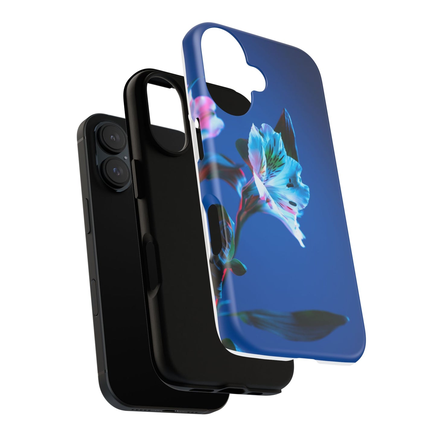 iPhone 16 series phone Case - Tough Cases blue orchid flower