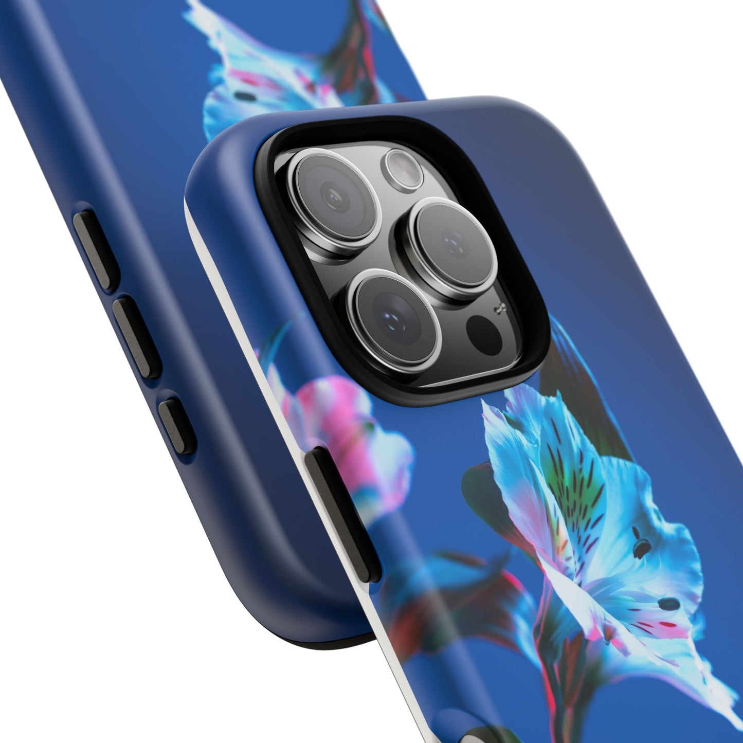 iPhone 16 series phone Case - Tough Cases blue orchid flower