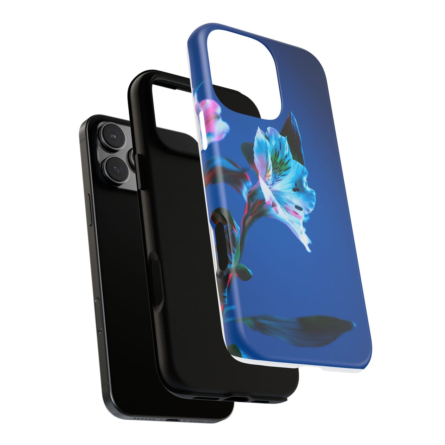 iPhone 16 series phone Case - Tough Cases blue orchid flower