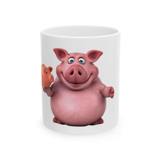 Cute Piggy Ceramic Mug - 11oz & 15oz Fun Animal Coffee Cup