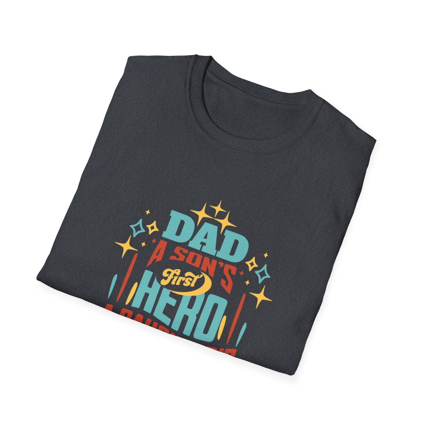 Dad's Hero Unisex Softstyle T-Shirt – Perfect Gift for Father's Day or Family Celebrations