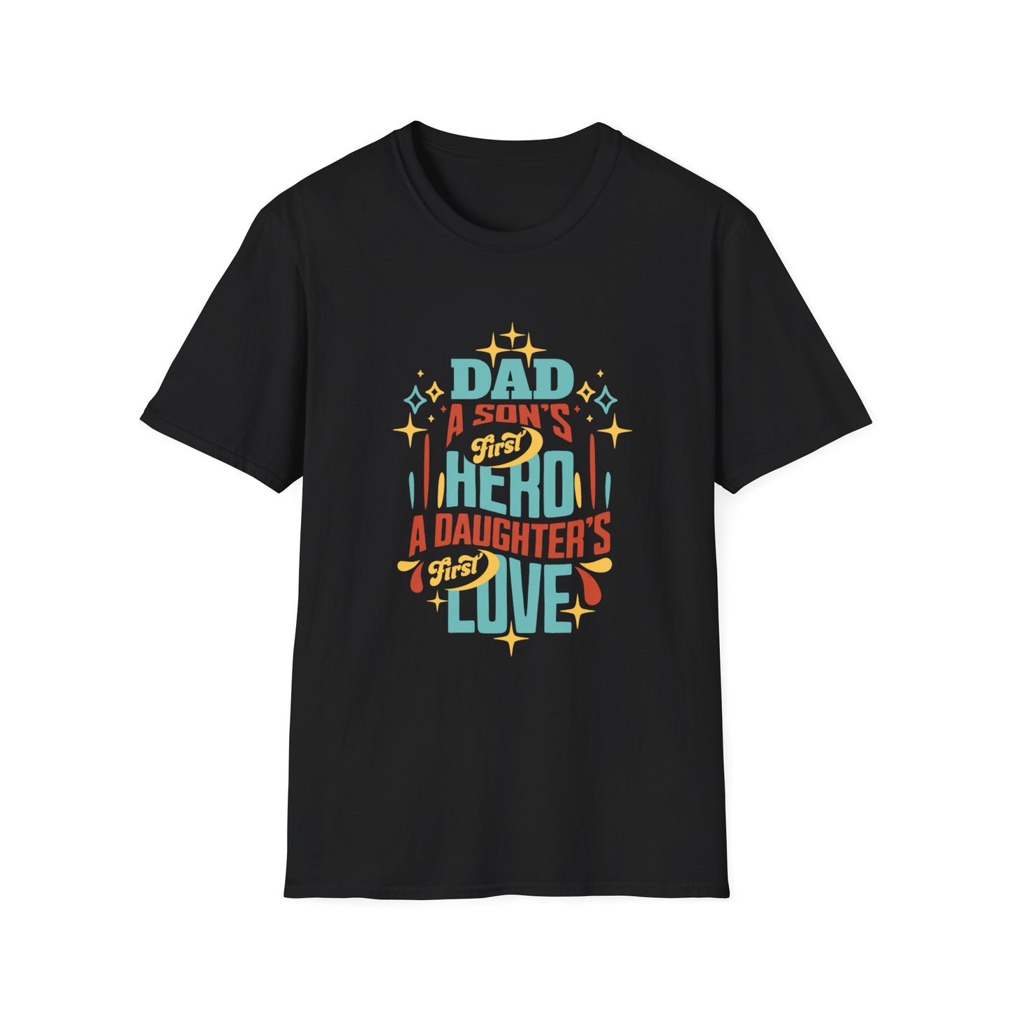 Dad's Hero Unisex Softstyle T-Shirt – Perfect Gift for Father's Day or Family Celebrations