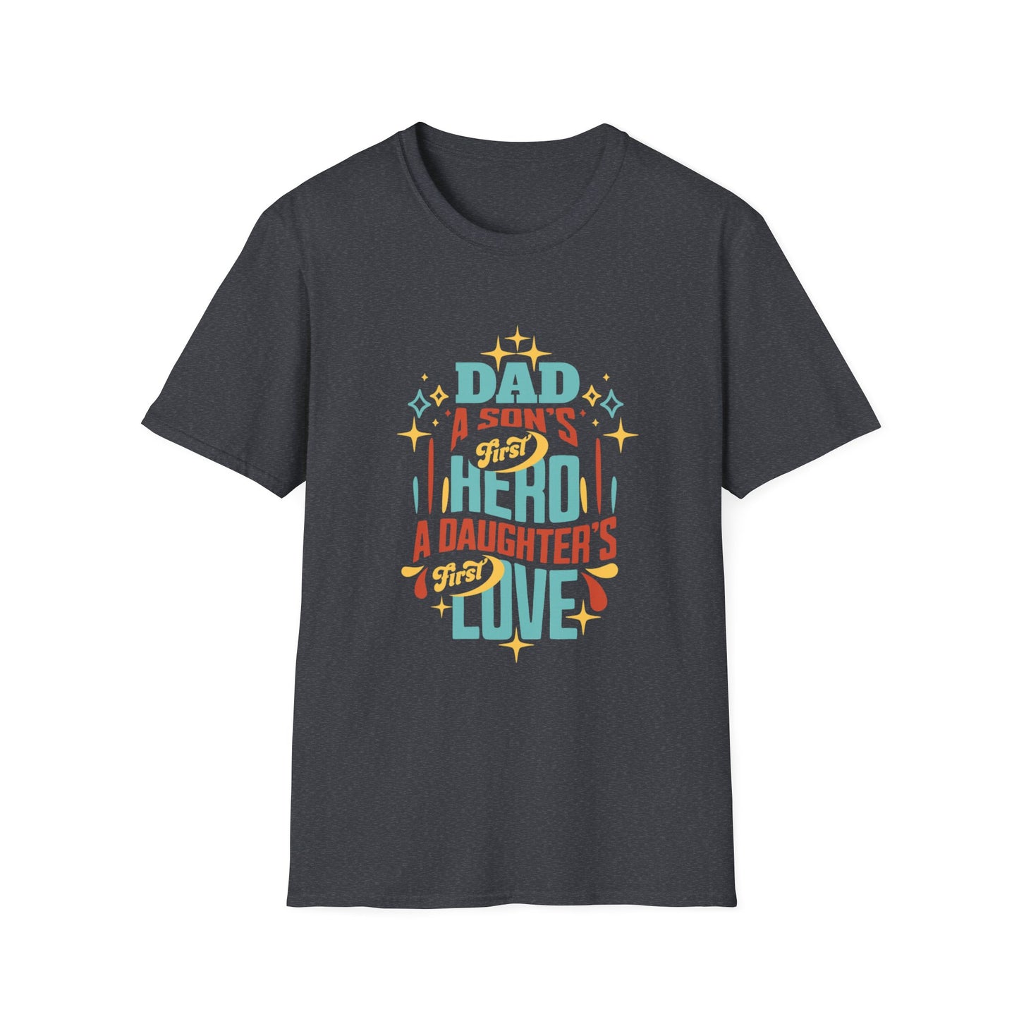 Dad's Hero Unisex Softstyle T-Shirt – Perfect Gift for Father's Day or Family Celebrations