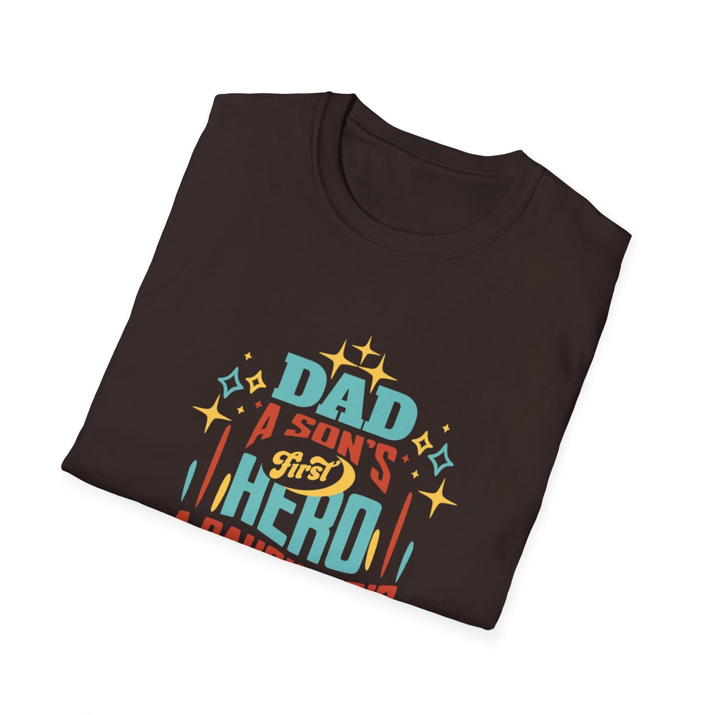 Dad's Hero Unisex Softstyle T-Shirt – Perfect Gift for Father's Day or Family Celebrations